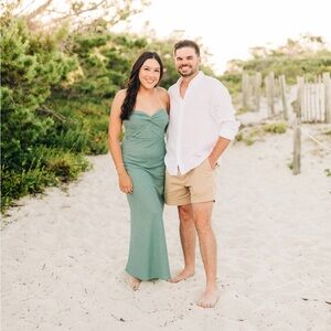 Hello Molly. Sage Green Maxi Dress. Low Back. Worn Once.
